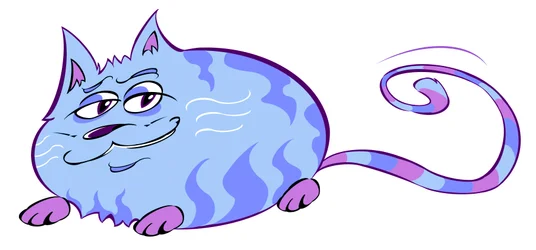 Kurvige Katze - Karikatur